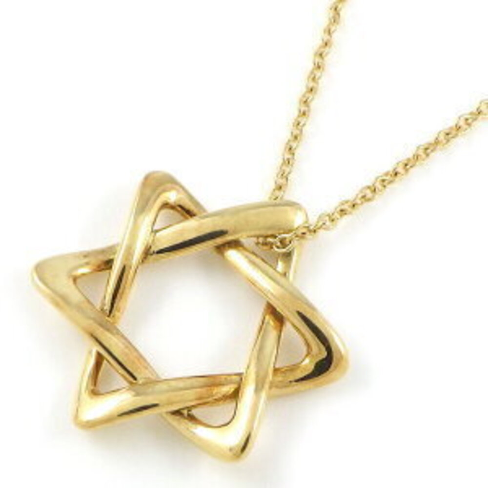 Tiffany Co Star David Hexagram Necklace Yellow Gold